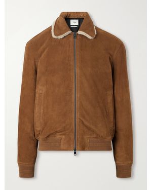 Altea Iggy Shearling-Trimmed Padded Suede Jacket - Braun