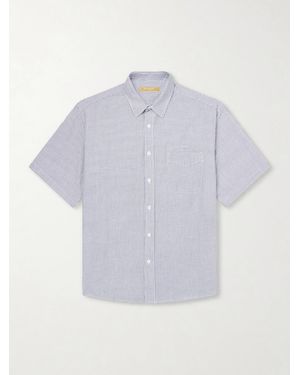 FRIZMWORKS Striped Cotton-blend Seersucker Shirt - Purple