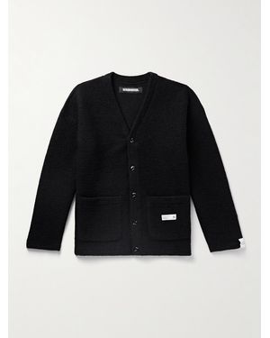 Neighborhood Logo-appliquéd Shetland Wool-blend Cardigan - Black