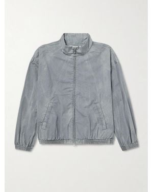 Agolde Marshall Crinkled Cotton-blend Shell Bomber Jacket - Blue