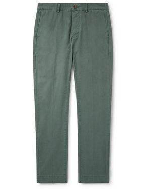 Sid Mashburn Field Straight-leg Garment-dyed Cotton-twill Pants - Green