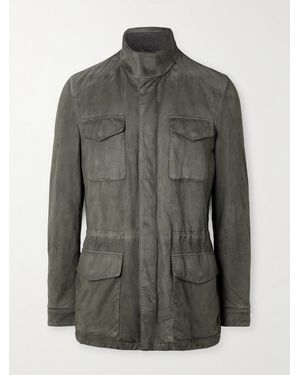 Thom Sweeney Suede Field Jacket - Grey