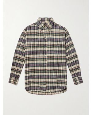 Beams Plus Checked Cotton-Flannel Shirt - Grey