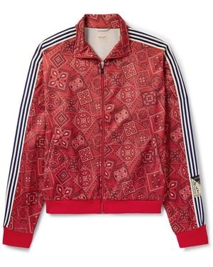 Kapital Cookie Bandana-Print Striped Shell Track Jacket - Red