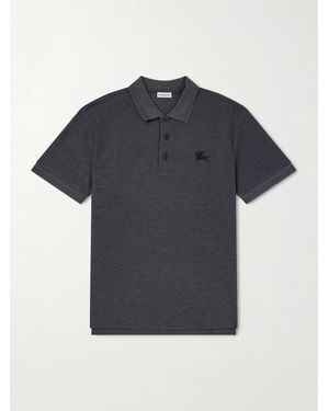 Burberry Eddie Cotton Polo Shirt - Blue