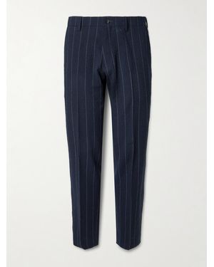MR P. Pantaloni Gessati A Gamba Affusolata - Blu