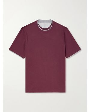 Brunello Cucinelli Layered Cotton-Jersey T-Shirt - Purple