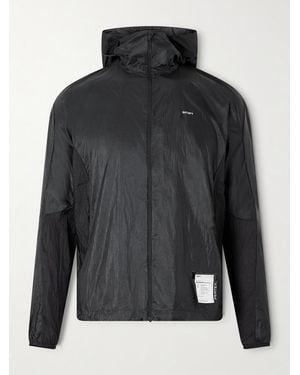 Satisfy Logo-Appliquéd Rippy Ripstop-Panelled Pertex Diamond Fuse Hooded Jacket - Grey