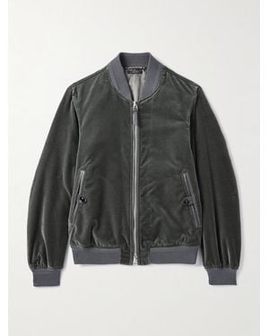 Tom Ford Cotton-Velvet Bomber Jacket - Grey