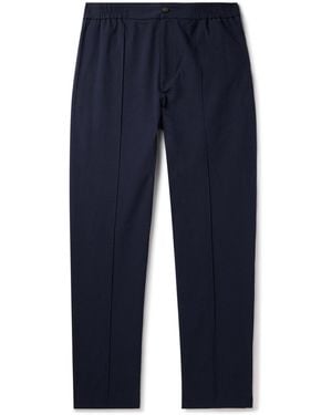 A.P.C. Joaquin Straight-Leg Cotton-Seersucker Pants - Blue