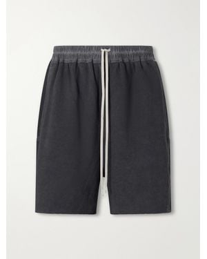 Rick Owens Straight-Leg Cotton-Jersey Drawstring Shorts - Blue