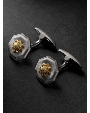 Buccellati Macri Classica Sterling And 18-Karat Cufflinks - Black