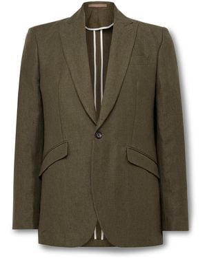 Favourbrook Slim-Fit Linen Suit Jacket - Green