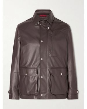 Brunello Cucinelli Leather Jacket - Brown
