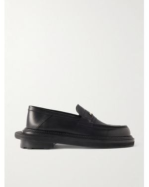 J.M. Weston Sacai Embellished Leather Loafers - Black