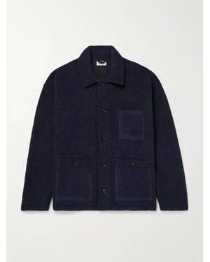 Hartford Service Wool-Blend Fleece Chore Jacket - Blue