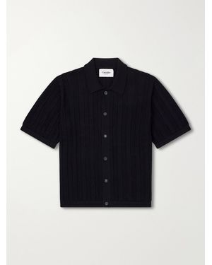 Corridor NYC Pointelle-Knit Cotton Shirt - Blue