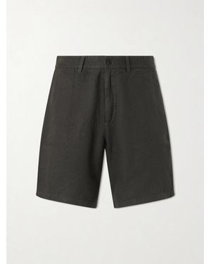 NN07 Aden 1454 Straight-Leg Linen Shorts - Grey