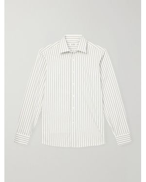 De Petrillo Striped Cotton-Poplin Shirt - White