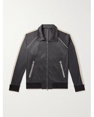 Tom Ford Striped Jersey Track Jacket - Grey