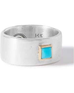 Peyote Bird Azul Sterling, 14-Karat And Ring - Blue