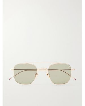 Thom Browne Aviator-Style Titanium Sunglasses - Natural