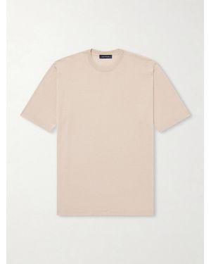 Thom Sweeney Cashmere And Silk-blend Knitted T-shirt - Natural