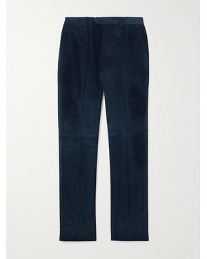 Rubinacci Straight-Leg Cotton-Corduroy Trousers - Blue