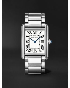 Cartier Tank Must Large Stainless Steel Watch, Ref. Wsta0106 - Black