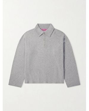 The Elder Statesman Dume Rugby Cashmere Polo Jumper - Grey