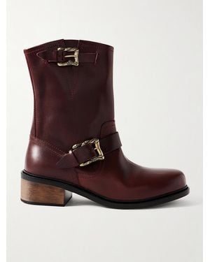 Enfants Riches Deprimes Engineer Buckled Leather Boots - Brown