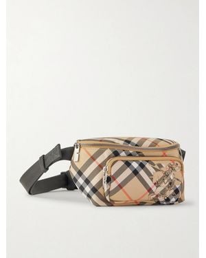 Burberry Logo-appliquéd Checked Twill Belt Bag - Natural