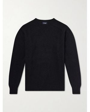 Drake's Brushed-Wool Sweater - Blau