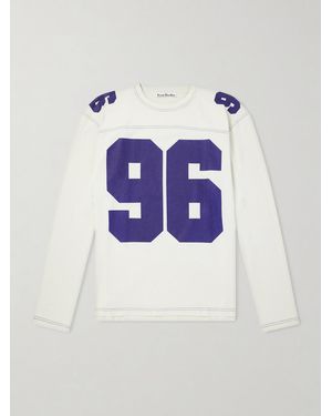 Acne Studios Exfold Printed Cotton-Jersey T-Shirt - Blue