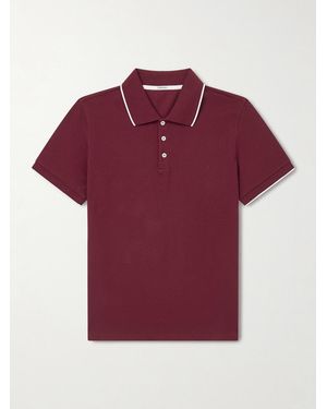 Saint Laurent Slim-Fit Logo-Embroidered Cotton-Piqué Polo Shirt