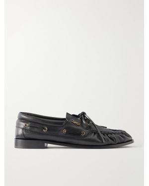 Saint Laurent Le Loafer Monogram Logo-appliquéd Leather Loafers - Black