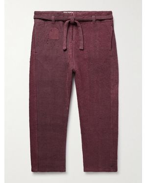 Kartik Research Judo Belted Upcycled Textured-cotton Trousers