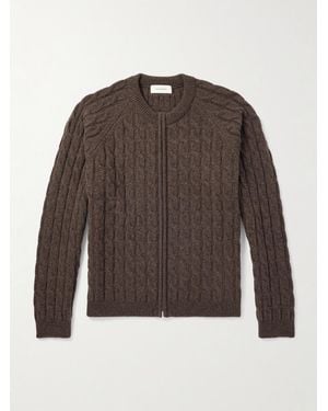 mfpen Editor Cable-knit Wool Zip-up Cardigan - Brown