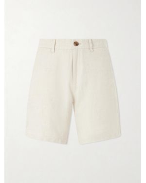NN07 Aden 1454 Straight-Leg Linen Shorts - Natural