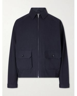 Bode Cotton-blend Seersucker Bomber Jacket - Blue