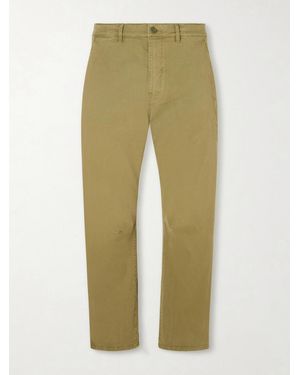 Nili Lotan Carpenter Straight-leg Cropped Cotton-blend Twill Trousers - Green