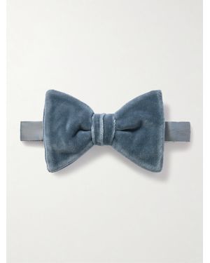 MR P. Pre-Tied Cotton-Velvet Bow Tie - Blu