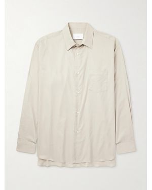 Ssstein Oversized Cotton And Silk-Blend Twill Shirt - Natural
