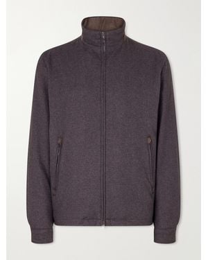 Herno Silk And Cashmere-Blend Twill Bomber Jacket - Grey