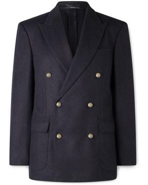 dunhill Double-Breasted Cashmere Blazer - Blue