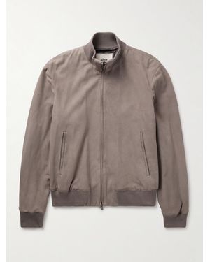 Altea Lennox Suede Bomber Jacket - Brown