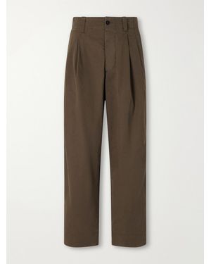 Margaret Howell Mhl. Straight-Leg Pleated Cotton Trousers - Natural