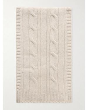 John Smedley Wooton Cable-knit Recycled-cashmere And Merino Wool-blend Scarf - Natural