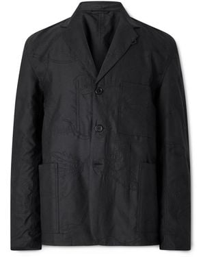 Kardo Somesh Checked Cotton Blazer - Black