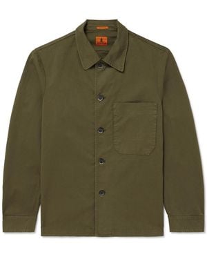 Barena Cedrone Garment-Dyed Stretch Cotton-Gabardine Overshirt - Green